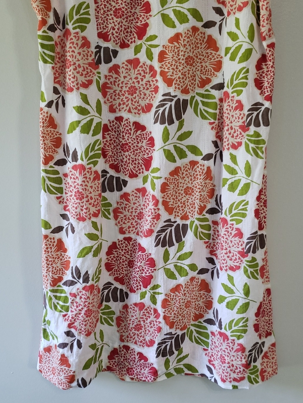 Boden Breezy Beach Cotton Floral Mini Dress 12L White Green Orange Lightweight - Picture 7 of 16